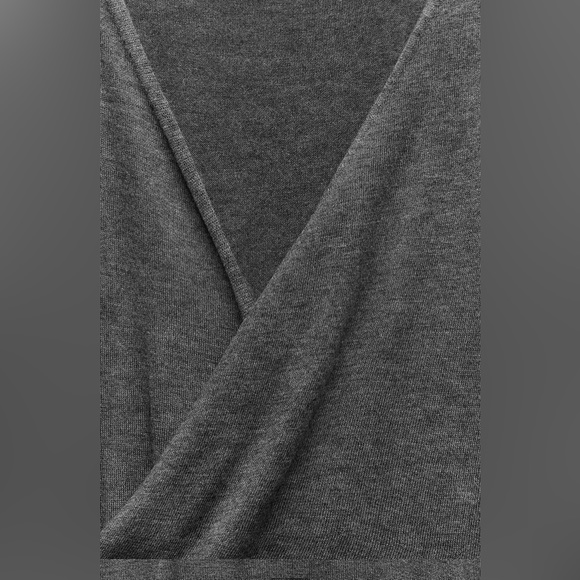 Zara NWT Medium Wool Blend Knit Wrap MIDI Dress Gray V-neck Light Knit - Picture 2 of 9